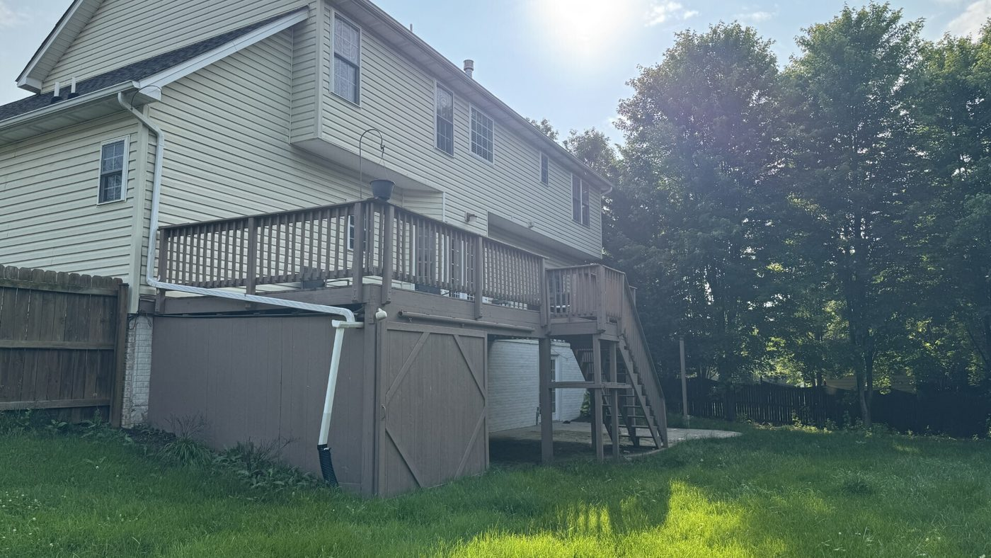 Before — old wood deck