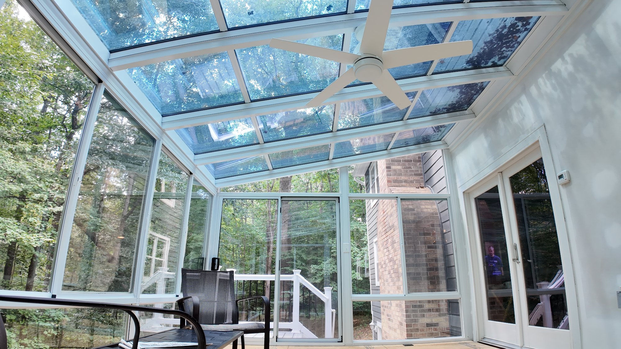 Cathedral sunroom with glass ceiling built by Stoneridge near Fredericksburg VA
