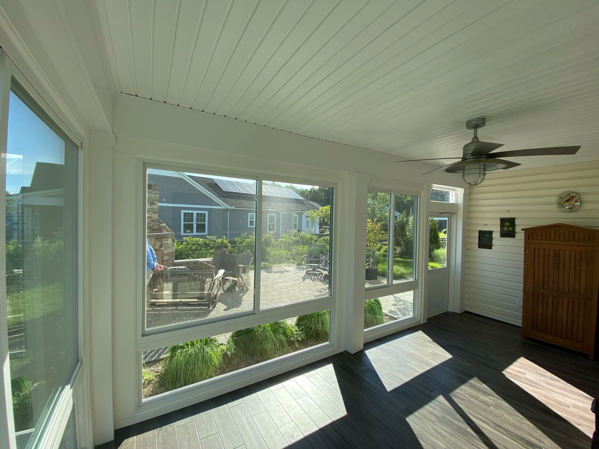 Fire pit circle patio overhead view