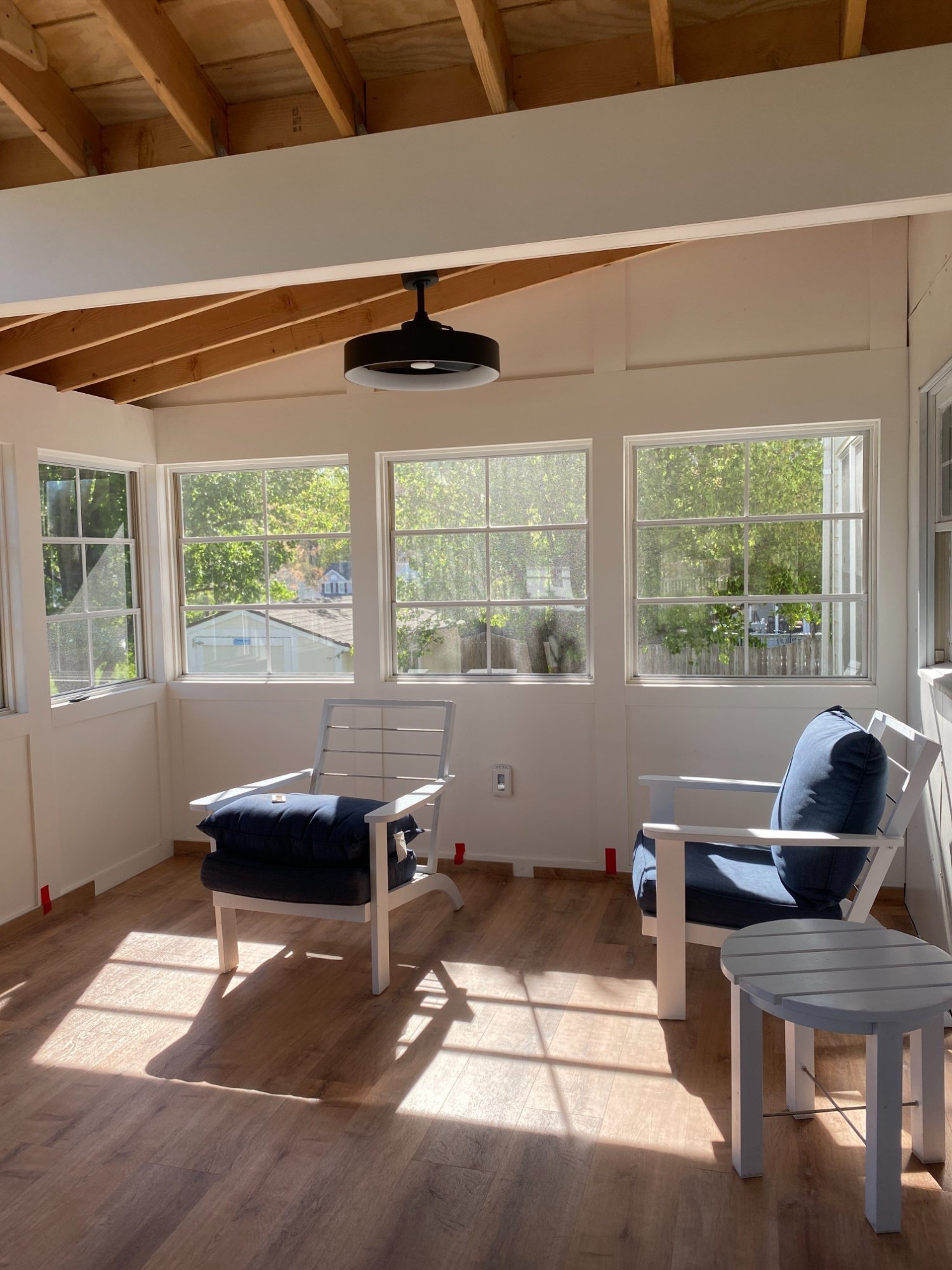 Paver patio with steps and mountain view